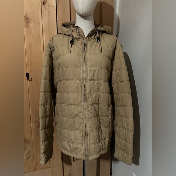 Old Navy Tan Hooded Puffer Jacket Men’s Large - Picture 8 of 9